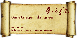 Gerstmayer Ágnes névjegykártya